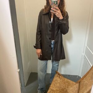 Coldwater Creek Dark Brown Leather Jacket